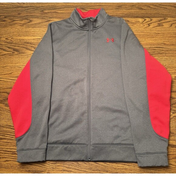 Under Armour Men's Large Full Zip Light Jacket Gray & Red SN: 1248905 2014 - Picture 1 of 15
